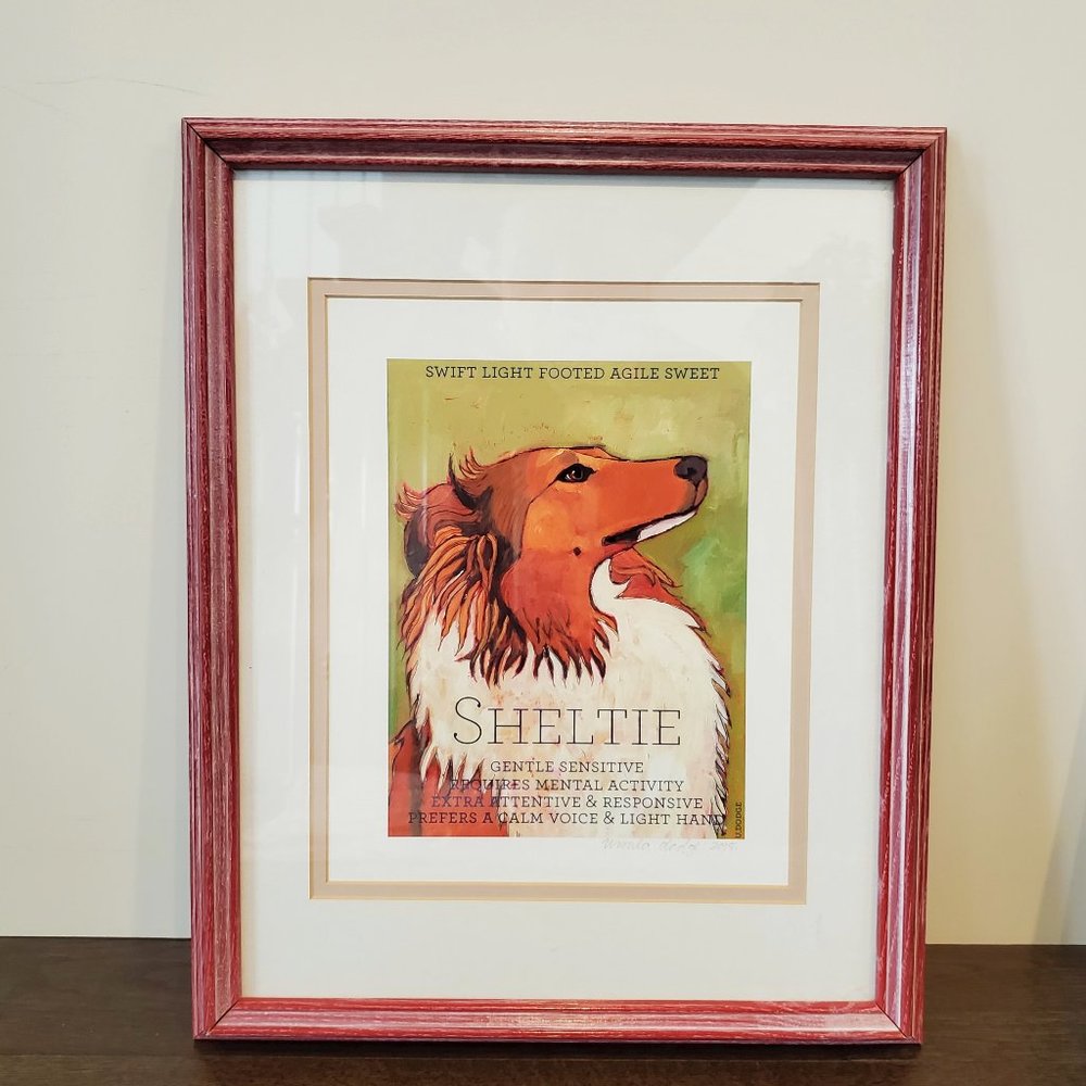 SHELTIE Dog Portrait Print by Ursula Dodge Art Studio Signed Pets Shetland Puppy